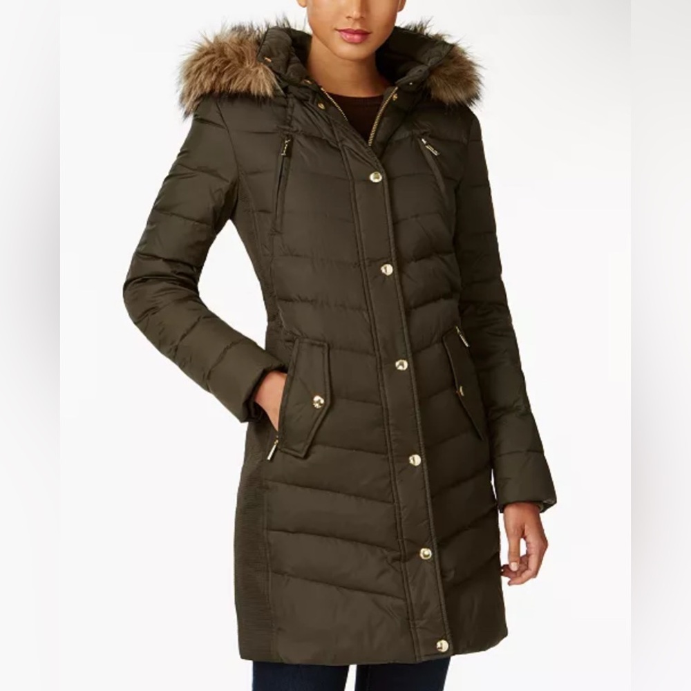 MICHAEL KORS-Faux-Fur-Trim Hooded Puffer Coat-Created for Macy’s